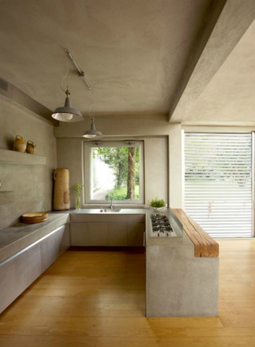 cocina de hormigón