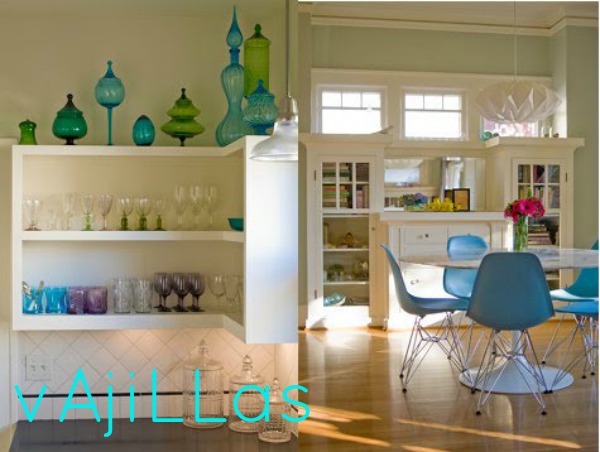 vajillas, decoración nórdica, comedor, colores
