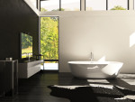 Baño moderno blanco y negro