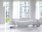 Baño vintage con bañera moderna