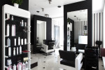 Peluquería moderna blanco y negro
