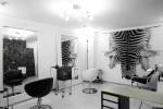 Peluquería vintage blanco y negro