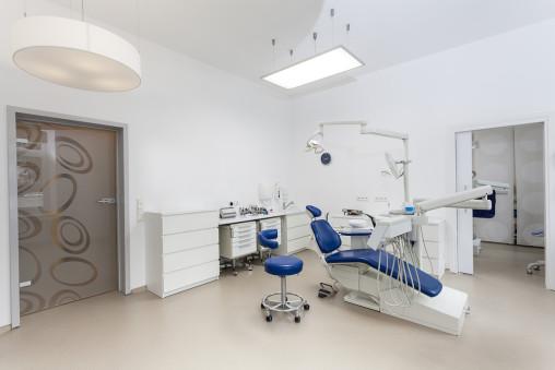 Sillón dental de color azul
