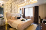 Dormitorio vintage de tonos rosas