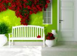 Terraza de estilo vintage con flores